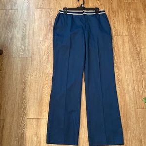 Vintage navy blue with white striped banded waist uniform pants